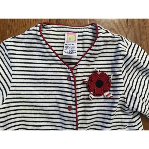 Vintage 2001 Gymboree Black White Red 3 Piece Set 18-24 Months Scotty Dog Flower - Picture 3 of 11
